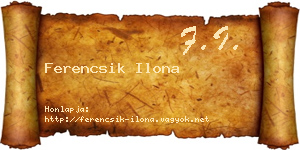 Ferencsik Ilona névjegykártya